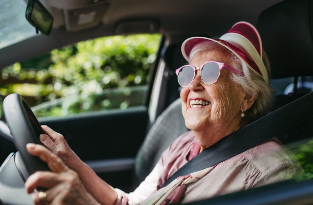 senior with parkinson disease driving with comfort