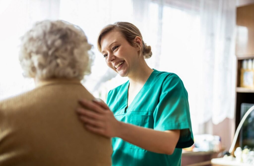 A caregiver uses the FAST scale to provide the right level of support to an older adult.